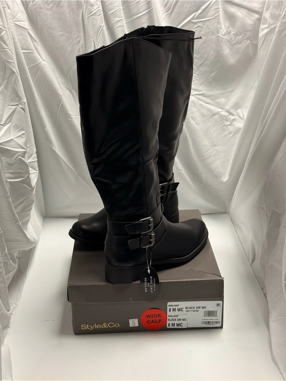 Style & Co. Black Over-the-Knee Buckle Riding Boots